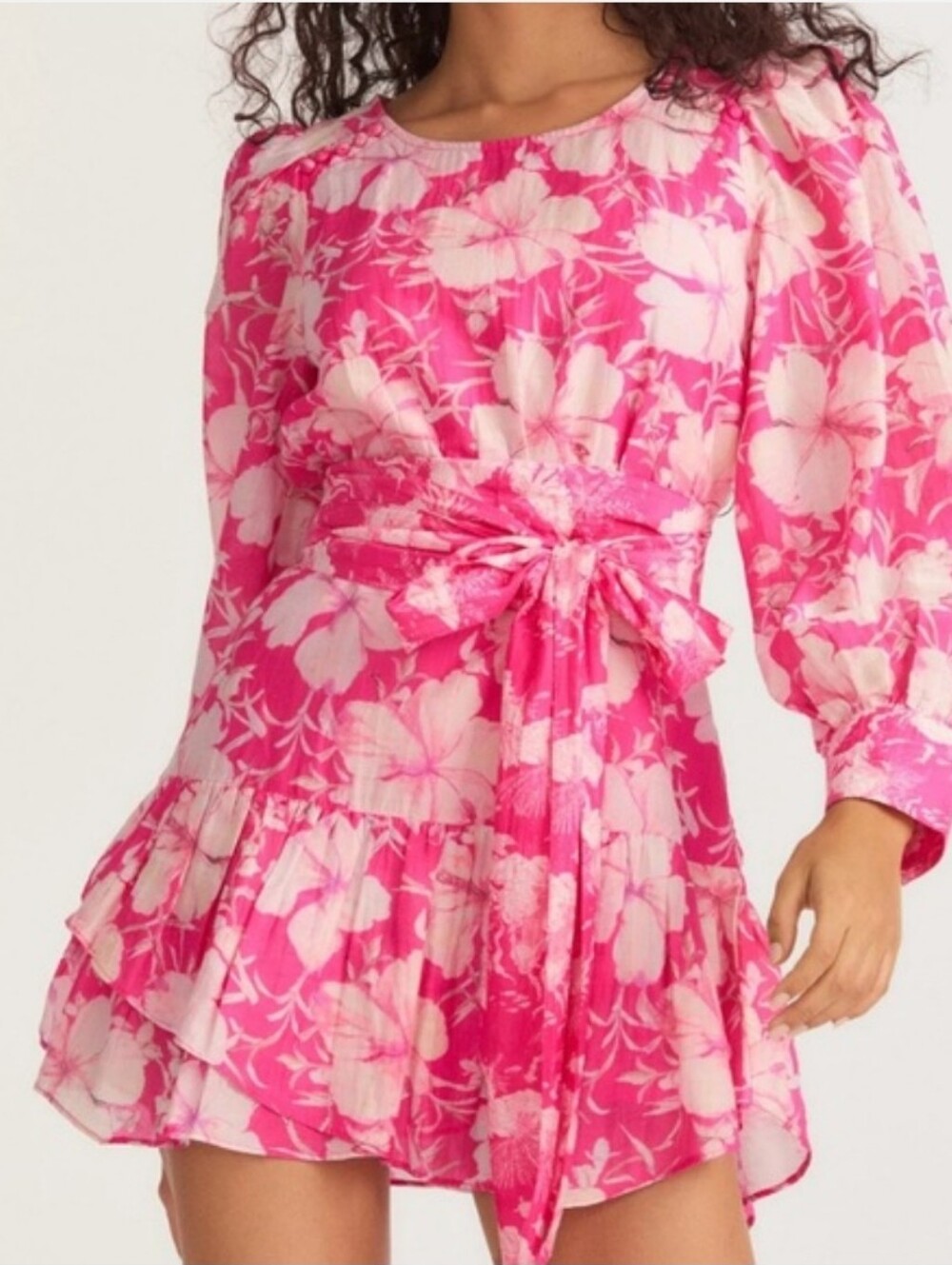 LoveShackFancy Teyana Mini Dress Holiday Sun Fuschia Size 10